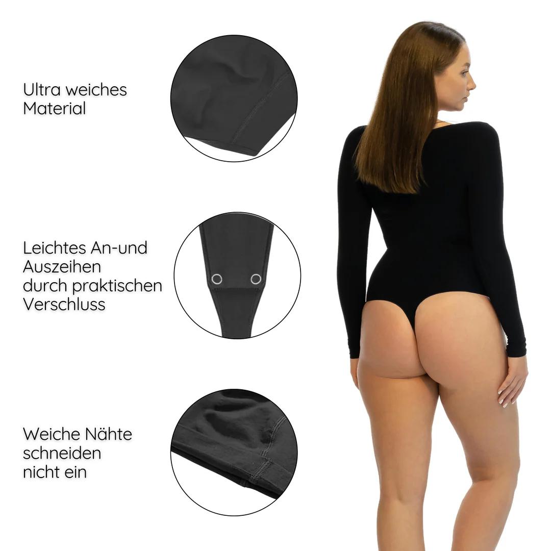 Nahtloser Shapewear Longsleeve mit String für Perfekte Silhouette